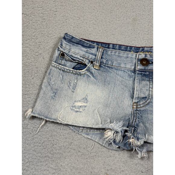 American Eagle Womens Size 4 Cut Off Denim Distressed Shorts - Picture 8 of 10